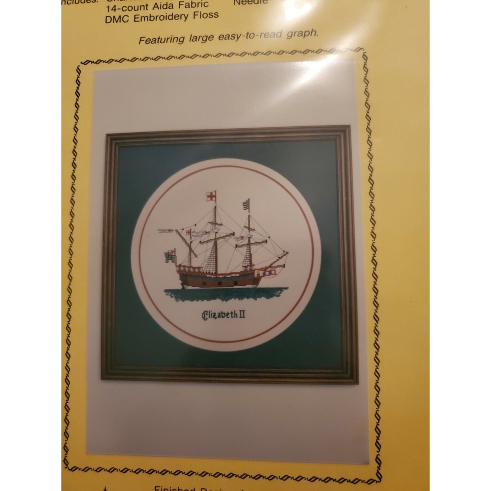 Counted Cross Stitch 16th Century Sailing Vessel 9" X 9" Complete kit 400 Annive